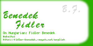 benedek fidler business card